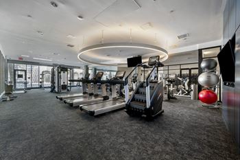 Fitness center at g12 apartments in los angeles, ca 90015
